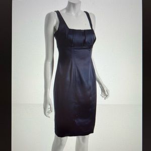 Calvin Klein Navy Blue Stretch Satin Dress
